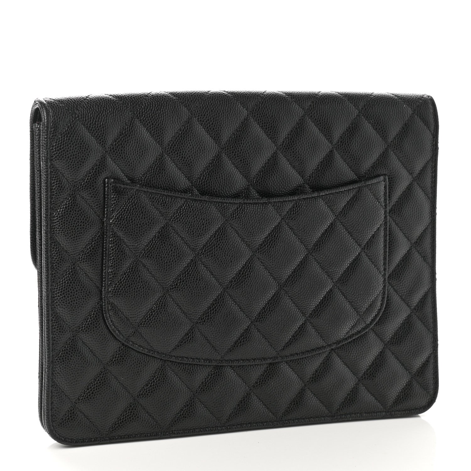 Chanel Caviar Quilted Square Flap Clutch Black 3 of 7