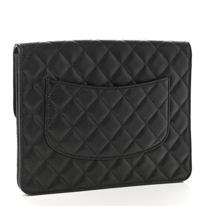 Chanel Caviar Quilted Square Flap Clutch Black 3 of 7