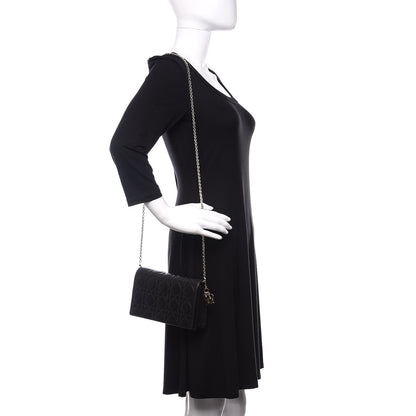 Christian Dior Lambskin Cannage Lady Dior Pouch Black 2 of 11