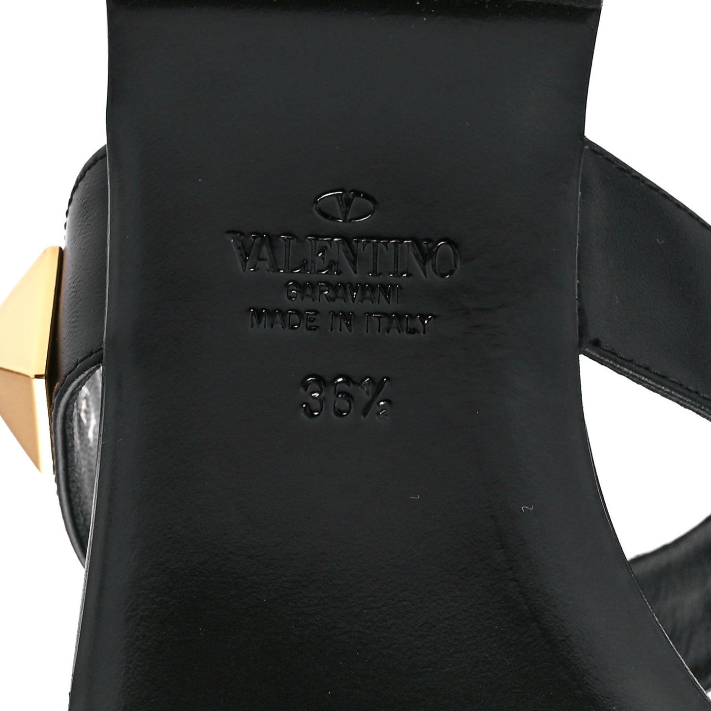 Calfskin Roman Stud Flat Slide Sandals 36.5 Black