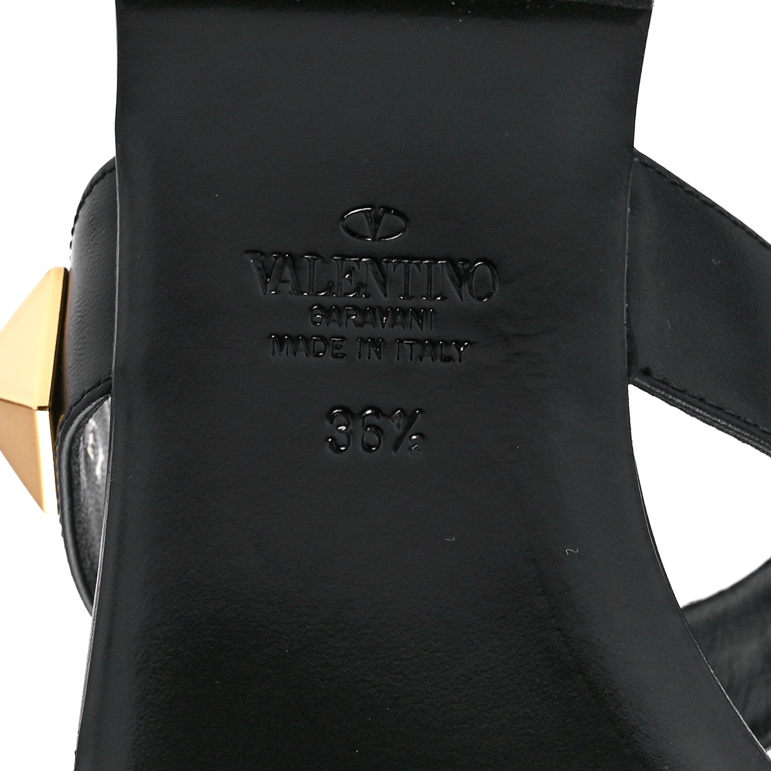 Valentino Garavani Calfskin Roman Stud Flat Slide Sandals 36.5 Black 6 of 9