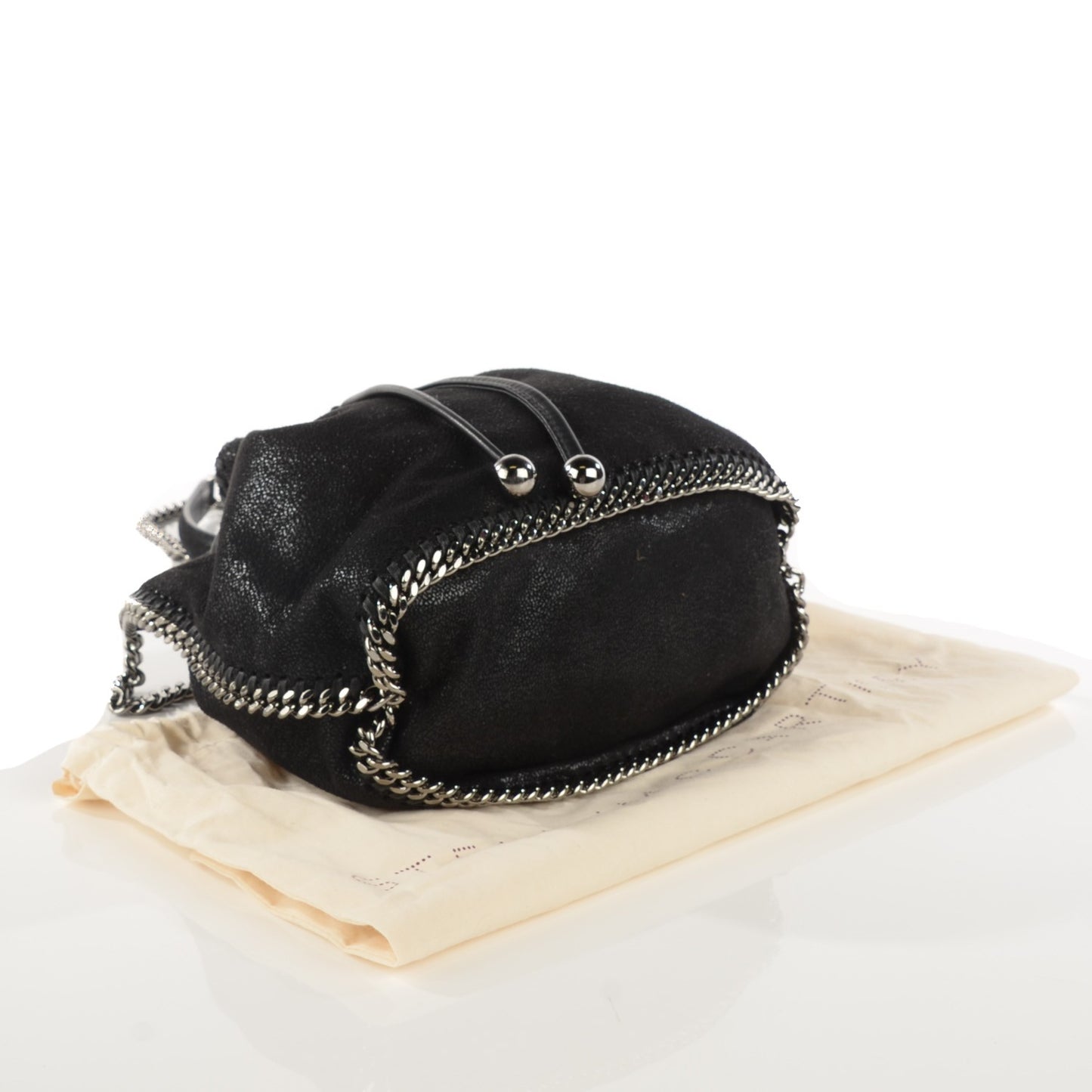 Shaggy Deer Small Falabella Bucket Bag Black