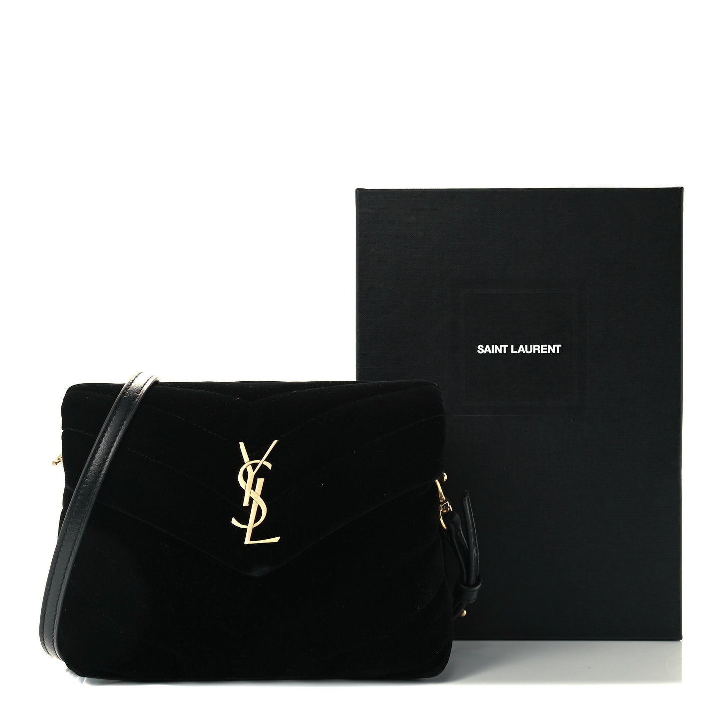 Velvet Y Quilted Monogram Toy Loulou Chain Satchel French Black