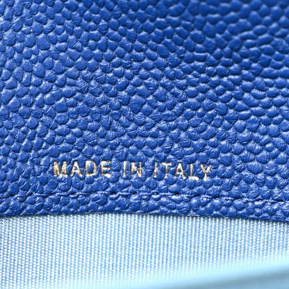 Chanel Caviar Quilted CC Box Gusset Flap Wallet Blue 7 of 11