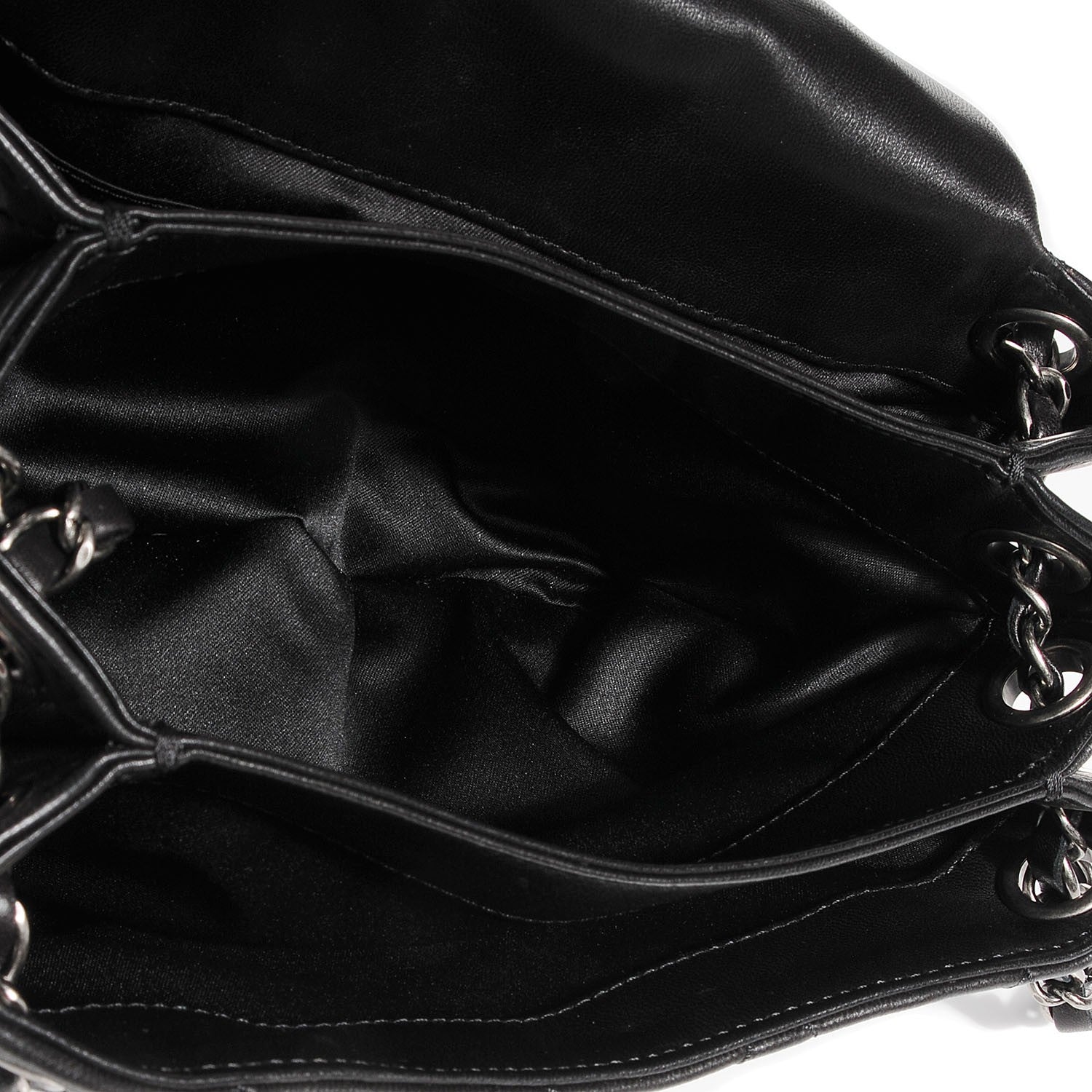 Chanel Lambskin Quilted Medium 3 Accordion Flap Black 6 of 9