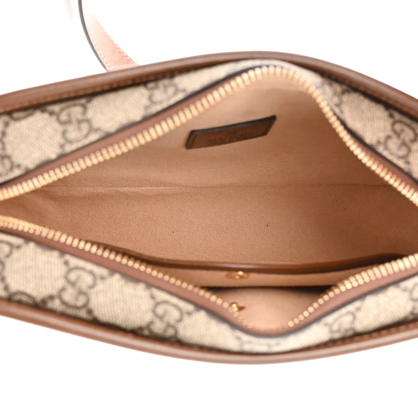 GG Supreme Monogram Azalea Calfskin Mini Retro Interlocking G Shoulder Bag Beige Ebony Brown Sugar