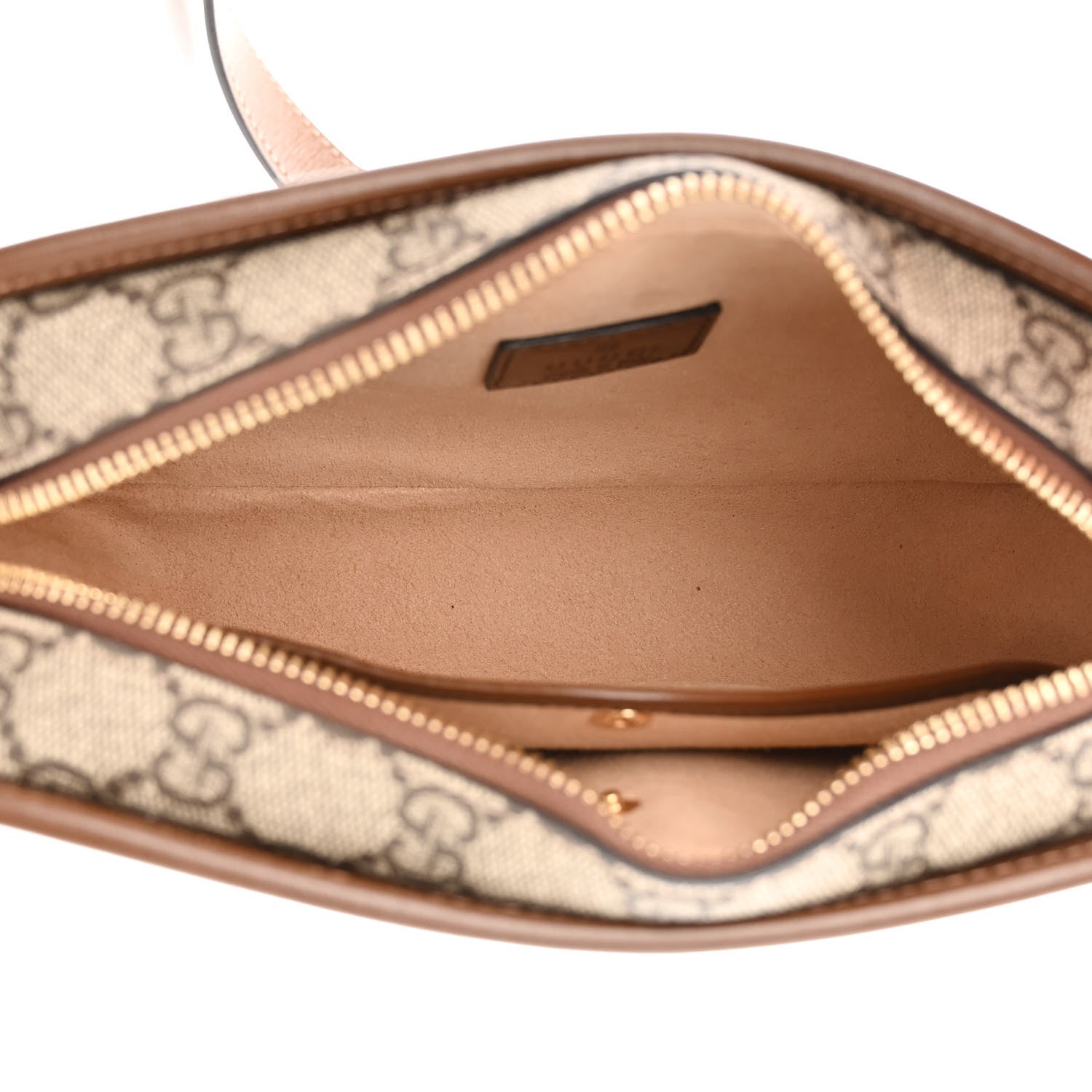Gucci GG Supreme Monogram Azalea Calfskin Mini Retro Interlocking G Shoulder Bag Beige Ebony Brown Sugar 5 of 11