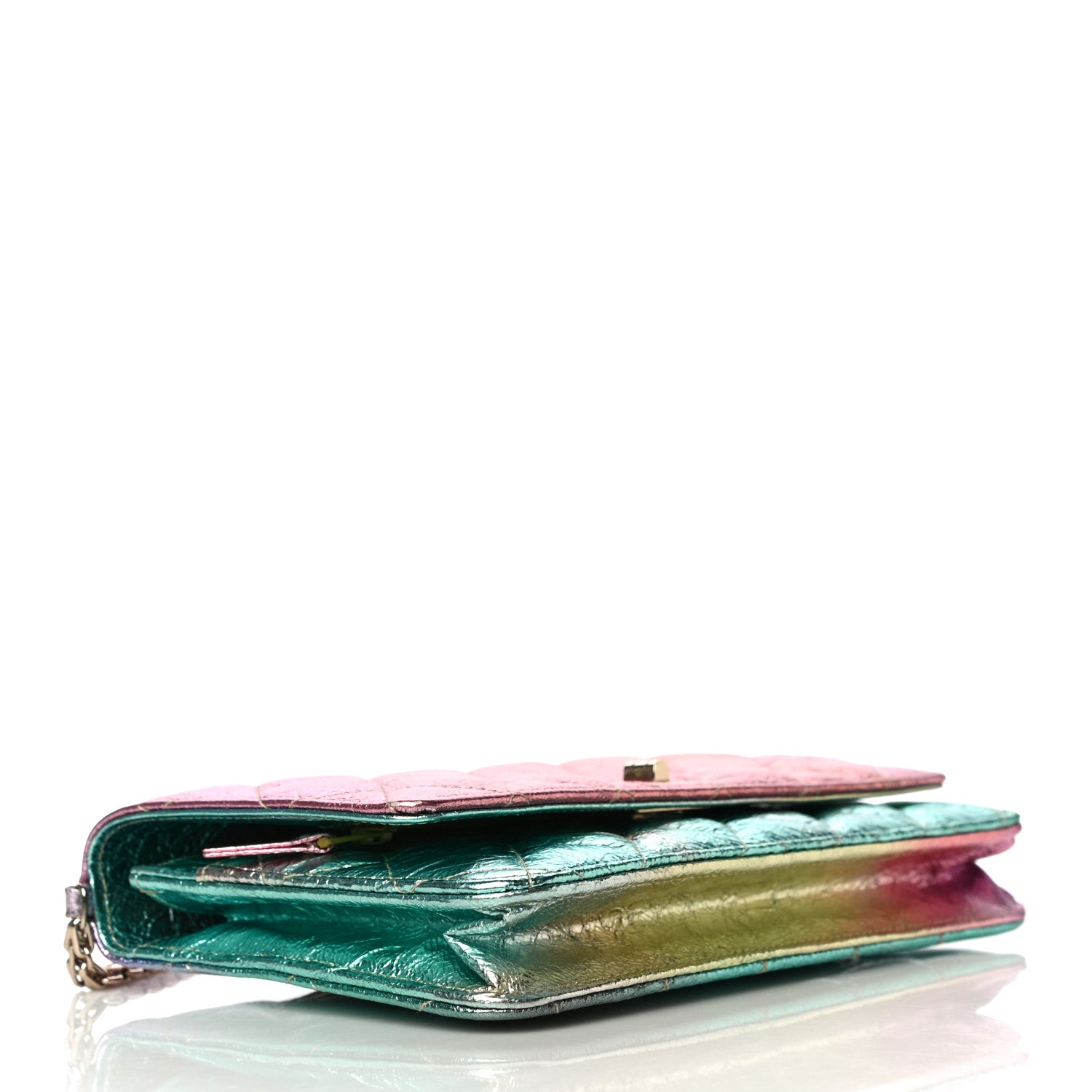 Chanel Metallic Goatskin Quilted 2.55 Reissue Wallet on Chain WOC Multicolor 4 of 12