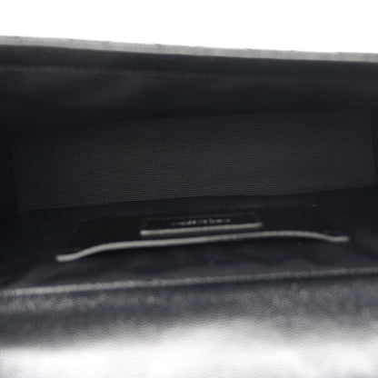 Saint Laurent Grain De Poudre Textured Mixed Matelasse Triquilt Medium Monogram Monochrome Satchel Black 5 of 10