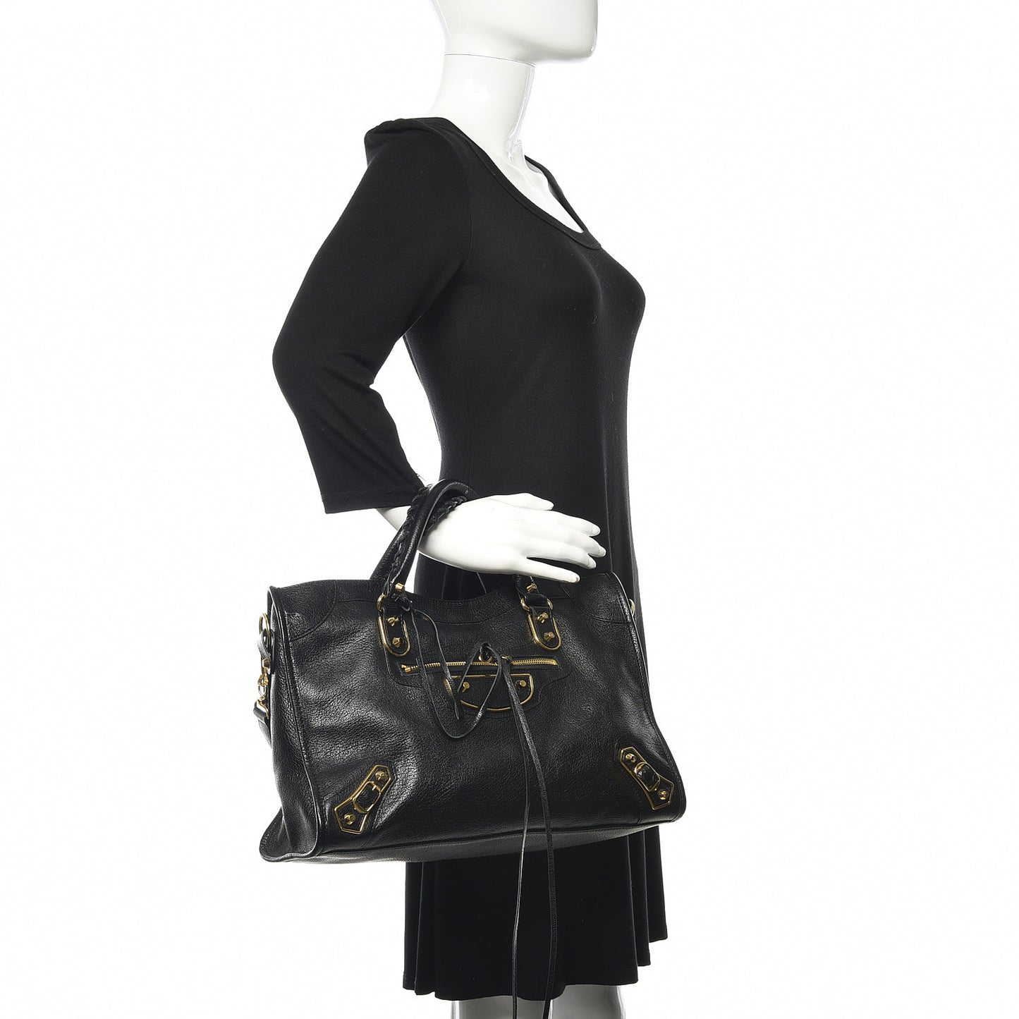 Chevre Gold Metallic Edge Hardware City Black