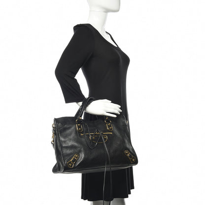 Balenciaga Chevre Gold Metallic Edge Hardware City Black 3 of 12