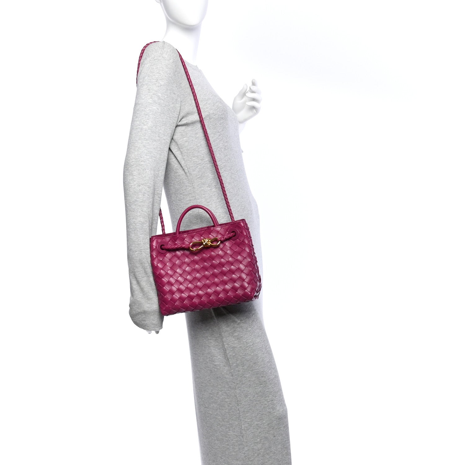 Bottega Veneta Nappa Intrecciato Small Andiamo Shoulder Bag Cinnabar 2 of 10