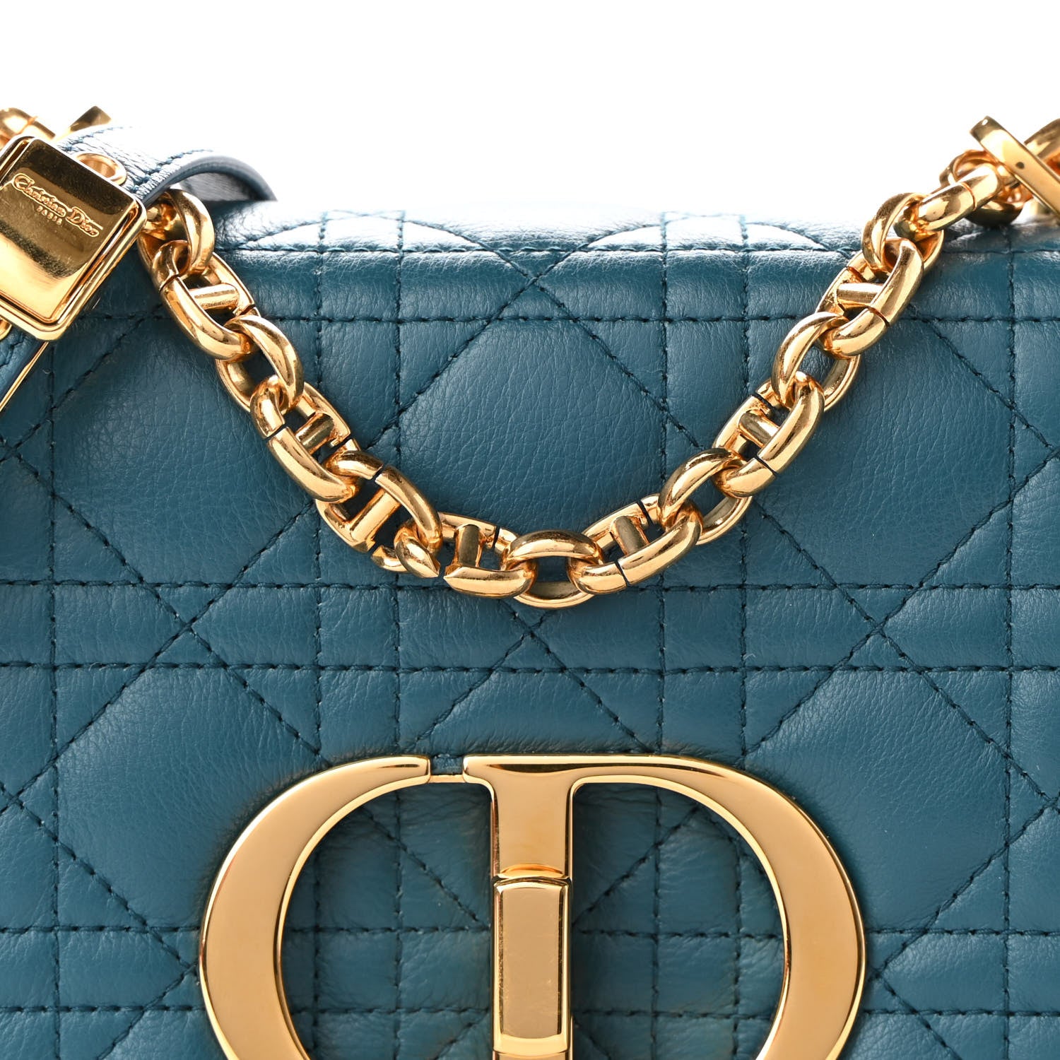 Christian Dior Lambskin Cannage Small Caro Bag Deep Ocean 8 of 10