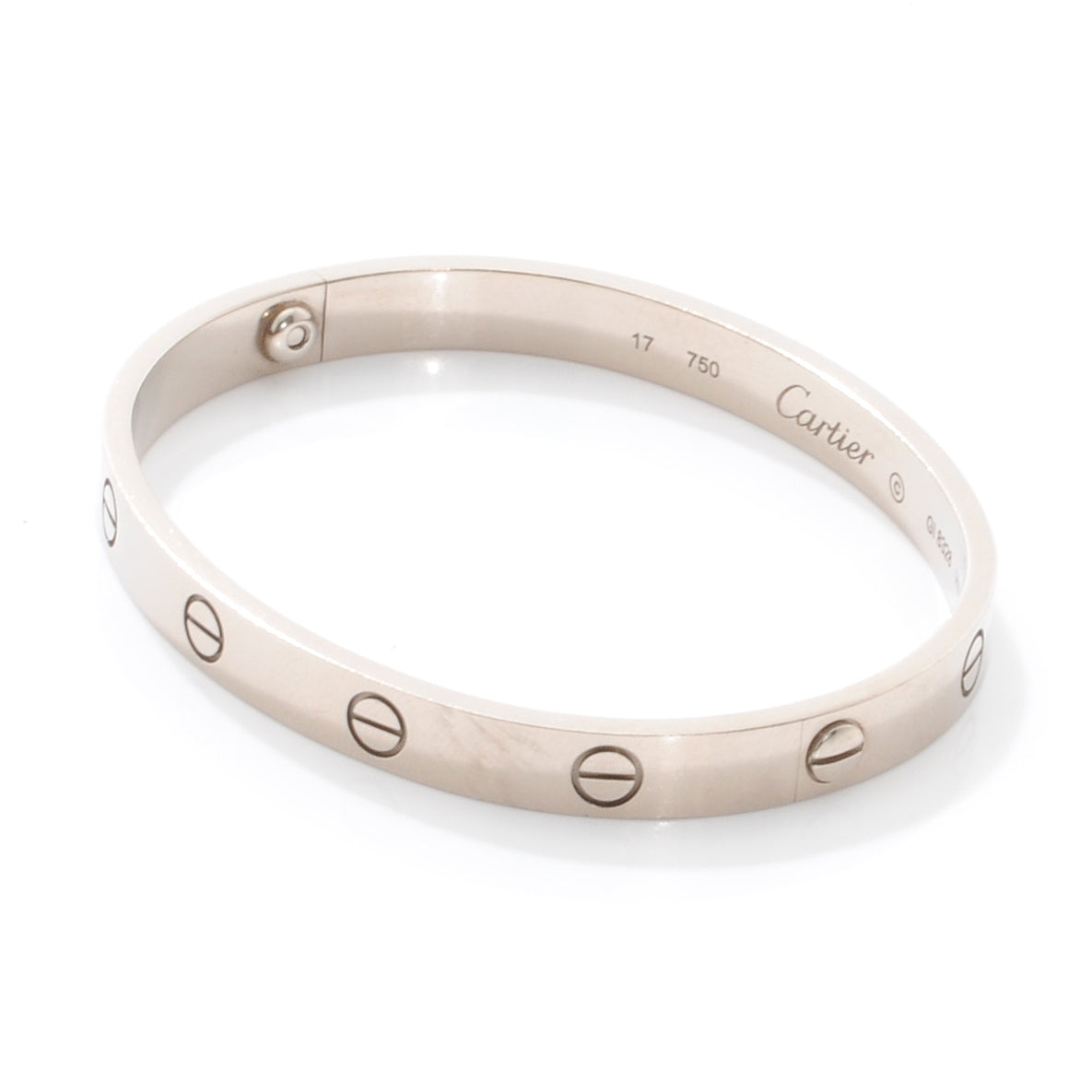 Cartier 18K White Gold LOVE Bracelet 17 3 of 6