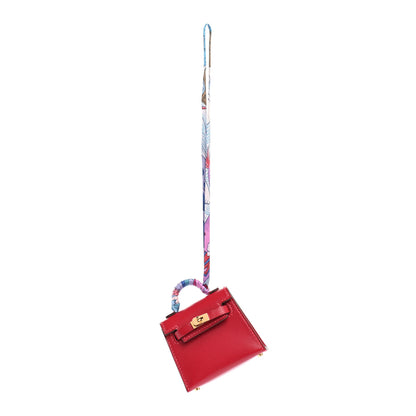 Hermes Tadelakt Mini Kelly Twilly Bag Charm Rouge Vif 1 of 7