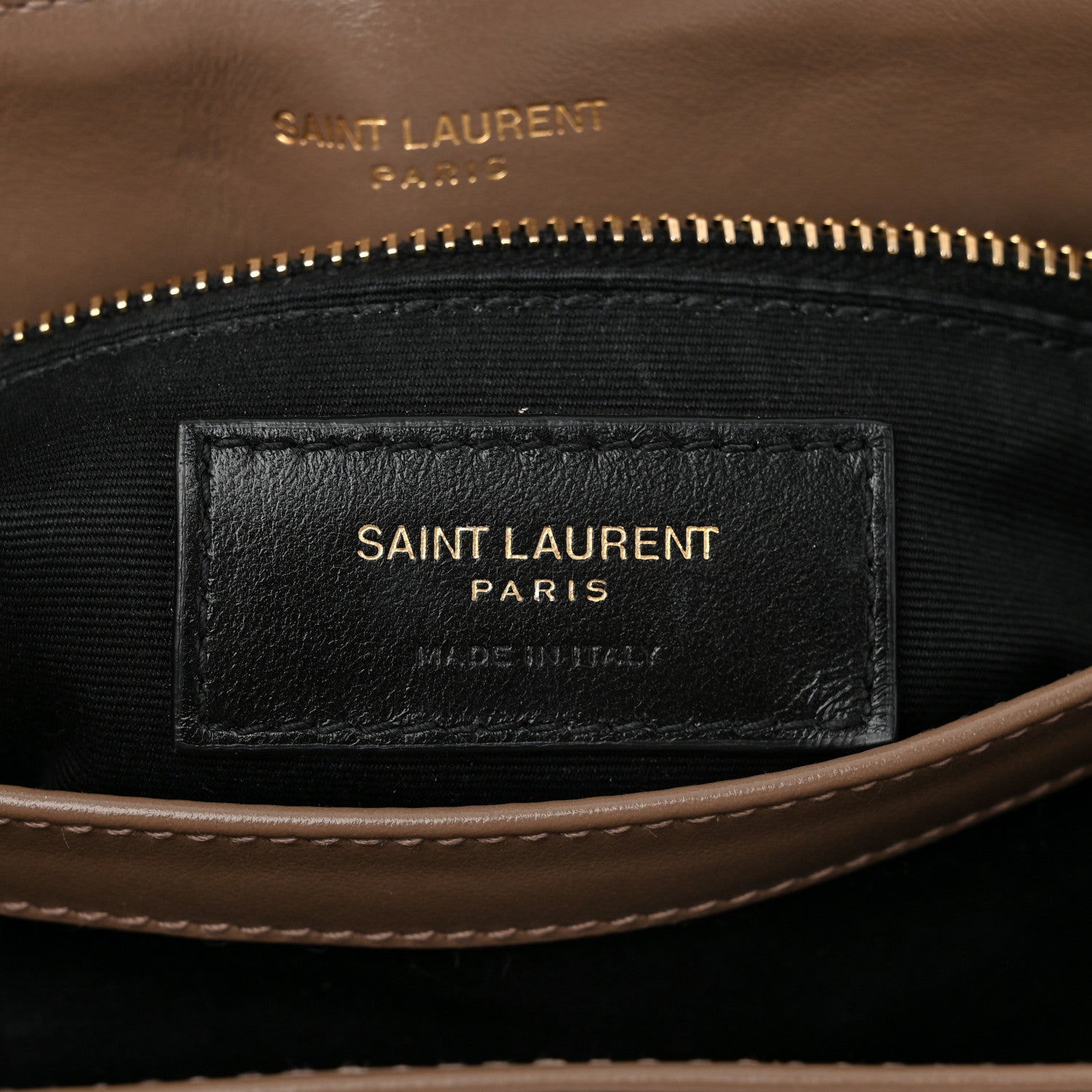 Saint Laurent Calfskin Y Quilted Monogram Toy Loulou Crossbody Bag Dark Beige 6 of 12