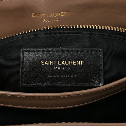 Saint Laurent Calfskin Y Quilted Monogram Toy Loulou Crossbody Bag Dark Beige 6 of 12