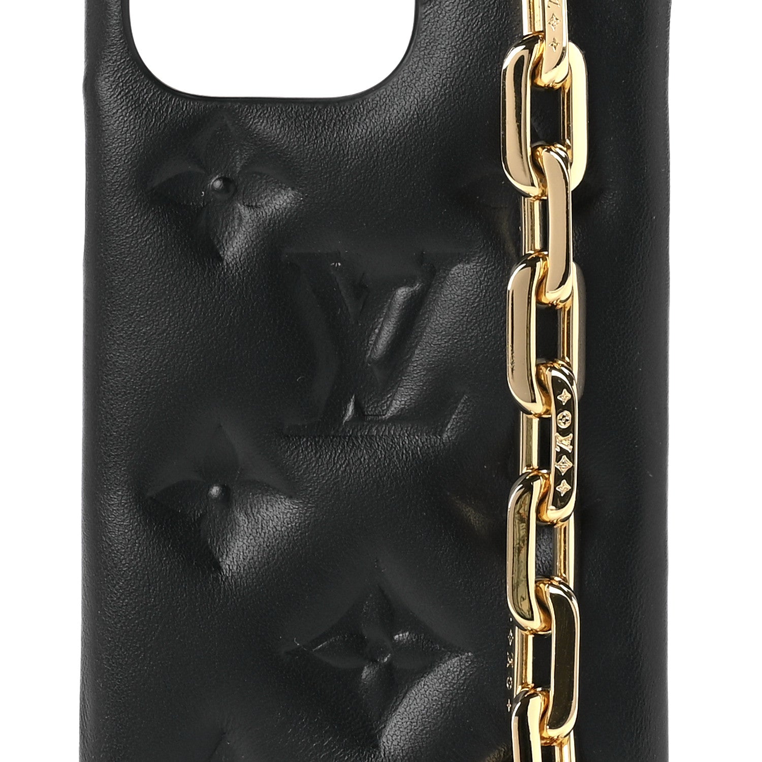 Louis Vuitton Lambskin Embossed Monogram Coussin iPhone 13 Pro Bumper Black 6 of 7