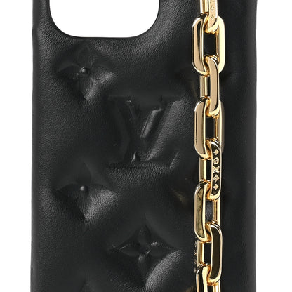 Louis Vuitton Lambskin Embossed Monogram Coussin iPhone 13 Pro Bumper Black 6 of 7