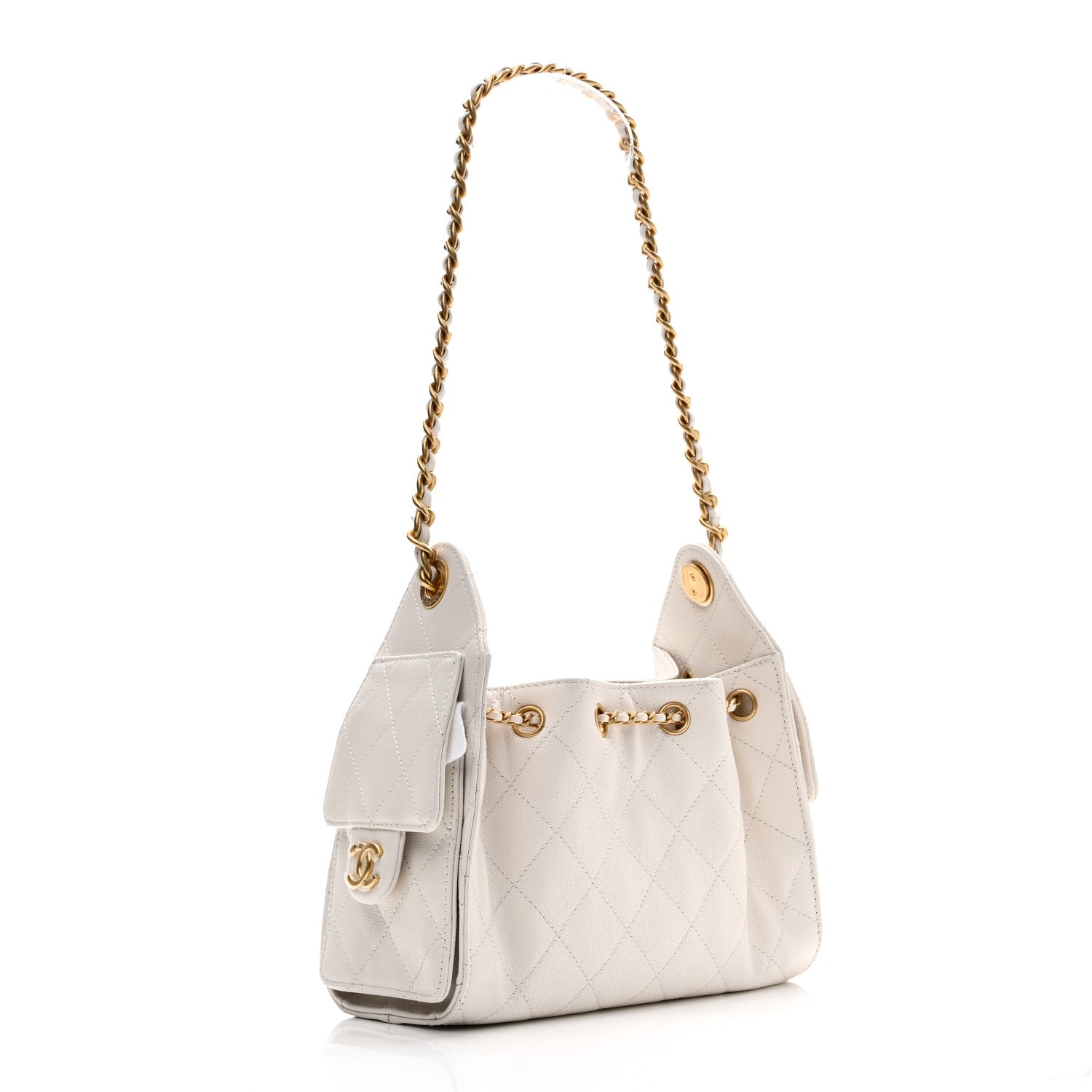 Chanel Caviar Quilted Mini Chanel 25 Handbag White 3 of 11