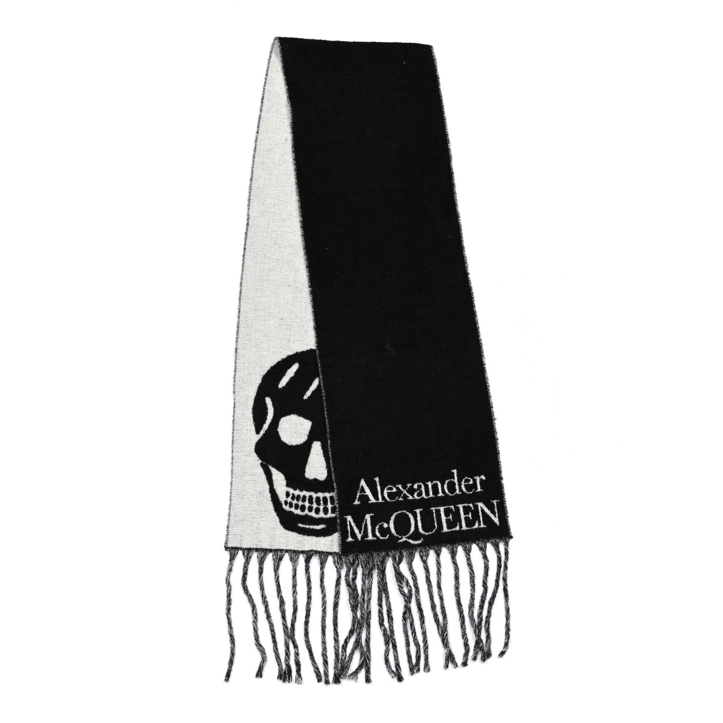 Wool Polyamide Cosy Skull Scarf Black