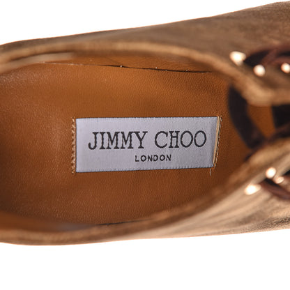 Jimmy Choo Velvet Lace Up Mavy 100 Booties 38.5 Amber 5 of 14