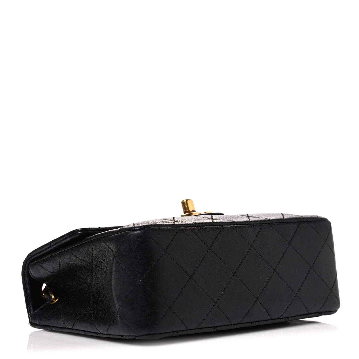 Lambskin Quilted Mini Square Flap Bag Black