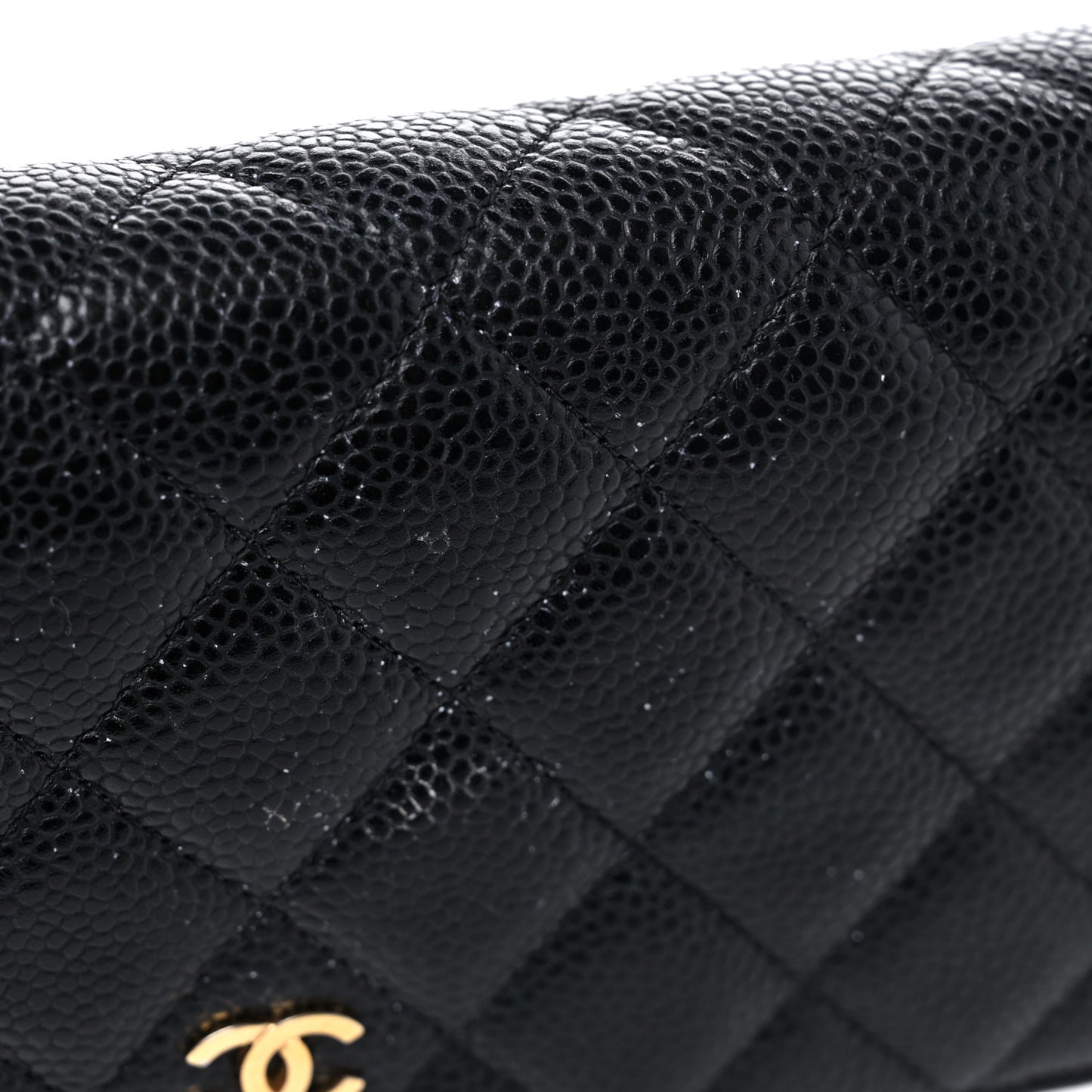 Caviar Quilted Wallet On Chain WOC Black