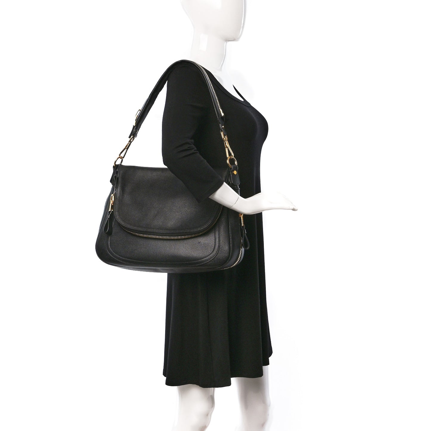Pebbled Calfskin Medium Jennifer Black
