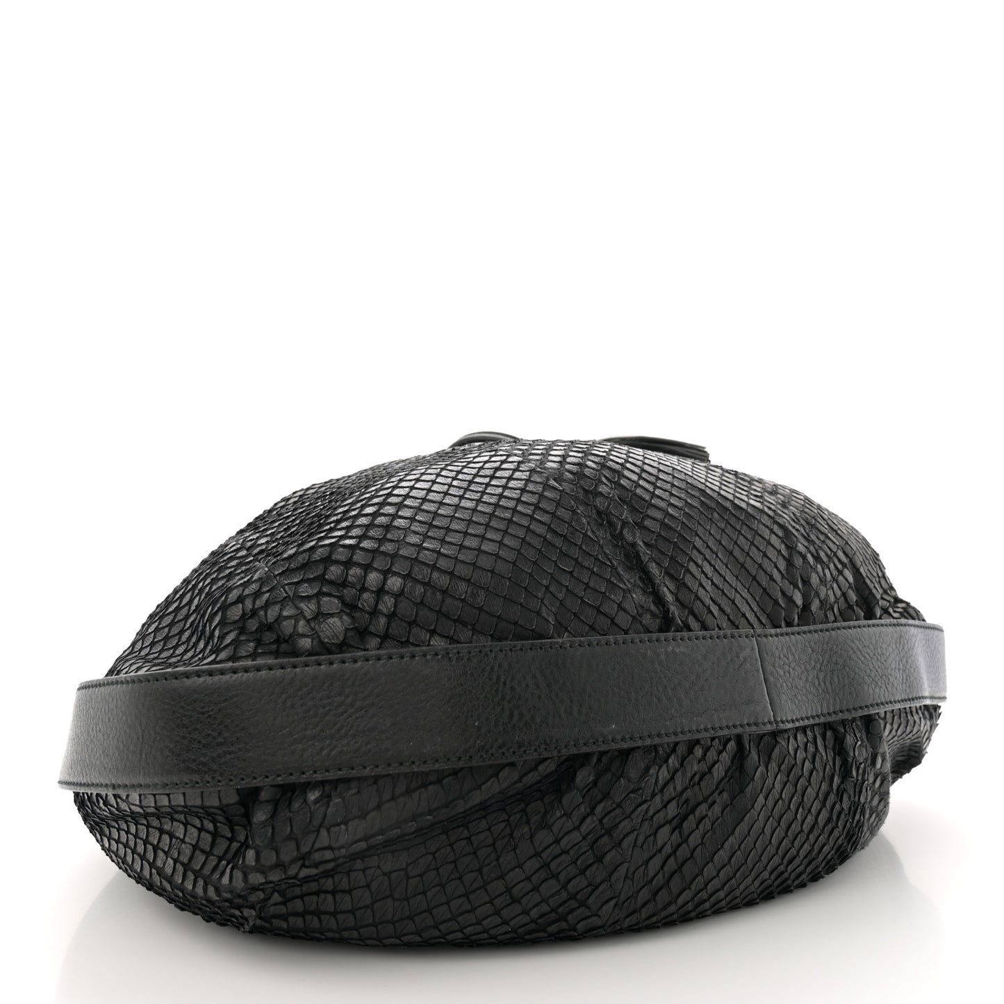 Snakeskin Medium Interlocking Icon Shoulder Bag Black