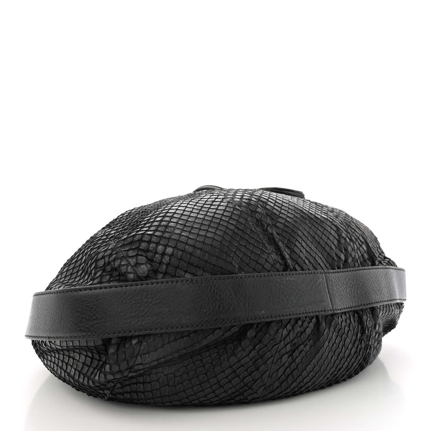 Gucci Snakeskin Medium Interlocking Icon Shoulder Bag Black 4 of 13