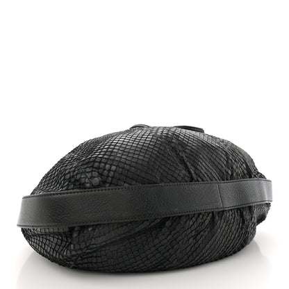 Gucci Snakeskin Medium Interlocking Icon Shoulder Bag Black 4 of 13