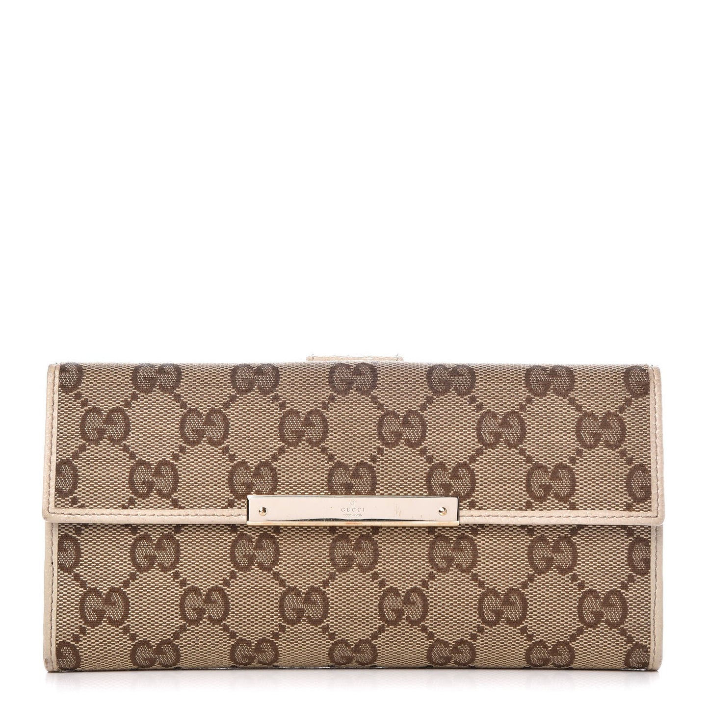 Monogram Metal Bar Continental Flap Wallet Off White