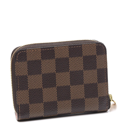 Louis Vuitton Damier Ebene Zippy Coin Purse Rose Ballerine 2 of 9