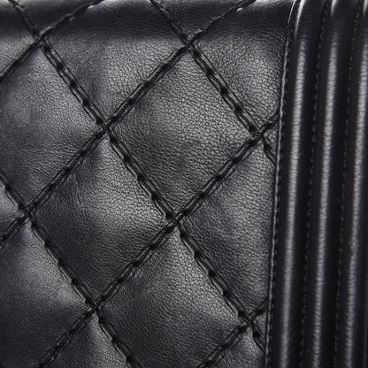 Chanel Calfskin Double Stitch Large Boy Flap Black 13 of 15