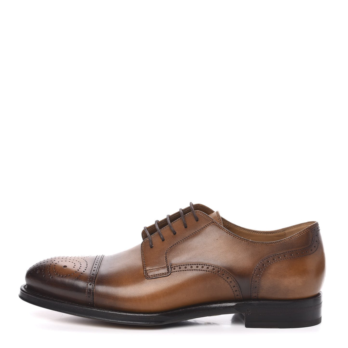 Calfskin Mens Boss Whipstitch Oxfords 8 Brown