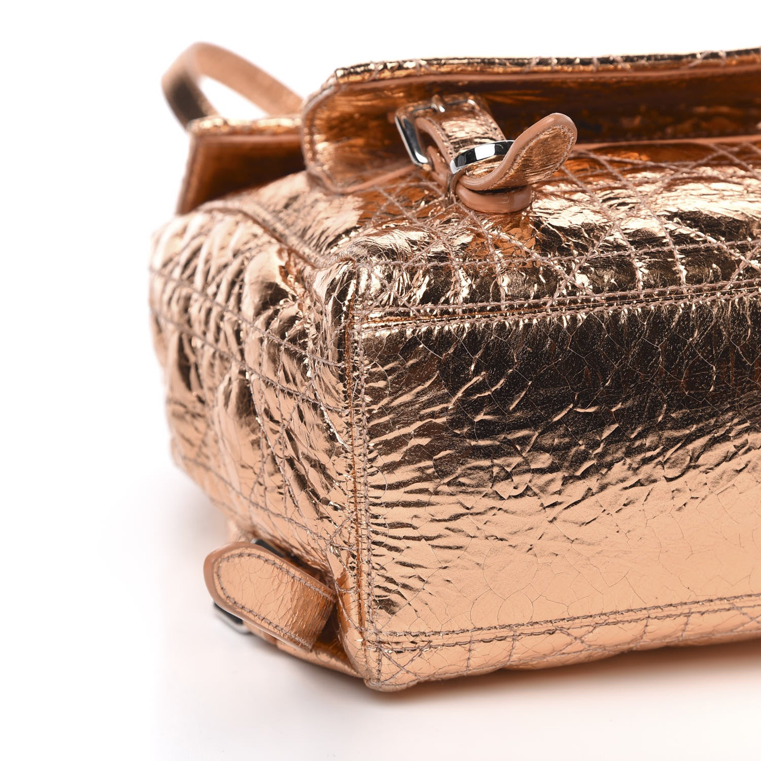 Christian Dior Ceramic Effect Deerskin Cannage Small Stardust Backpack Gold 6 of 8