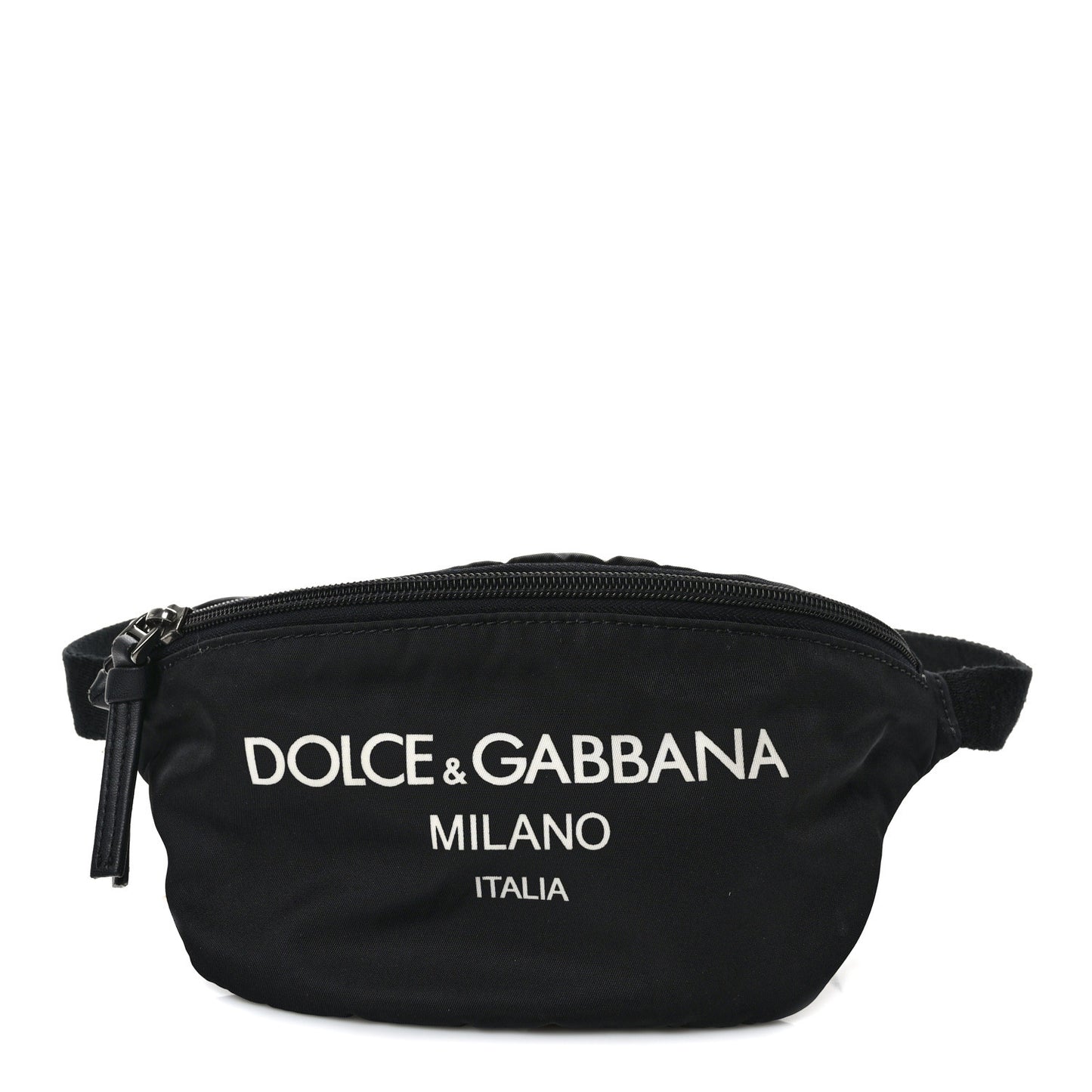 DOLCE GABBANA Nylon Logo Belt Bag Black