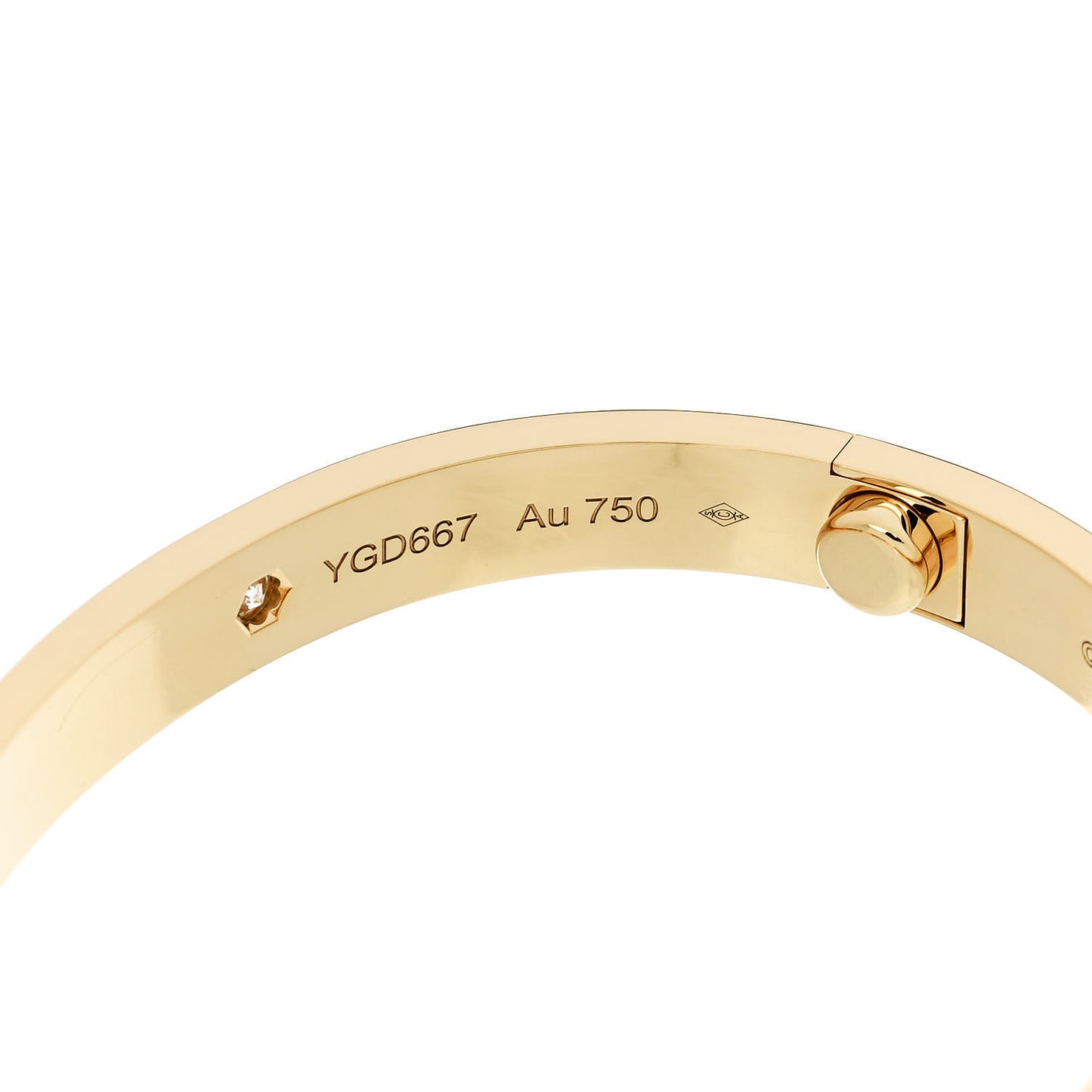 18K Yellow Gold 4 Diamond LOVE Bracelet 15