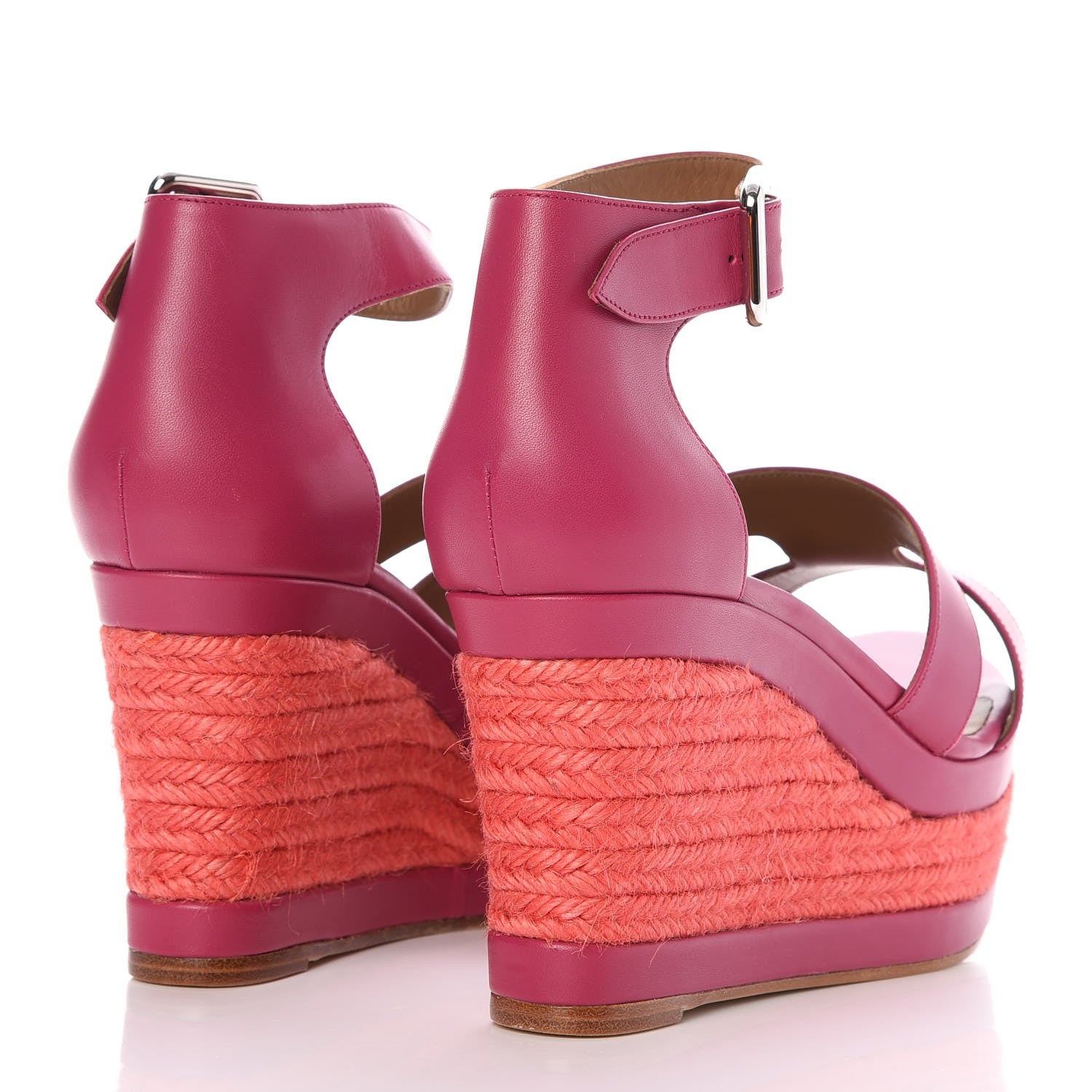 Hermes Calfskin Ilana Espadrille Wedge Sandals 38 4 of 8
