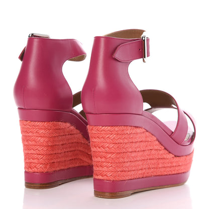 Hermes Calfskin Ilana Espadrille Wedge Sandals 38 4 of 8