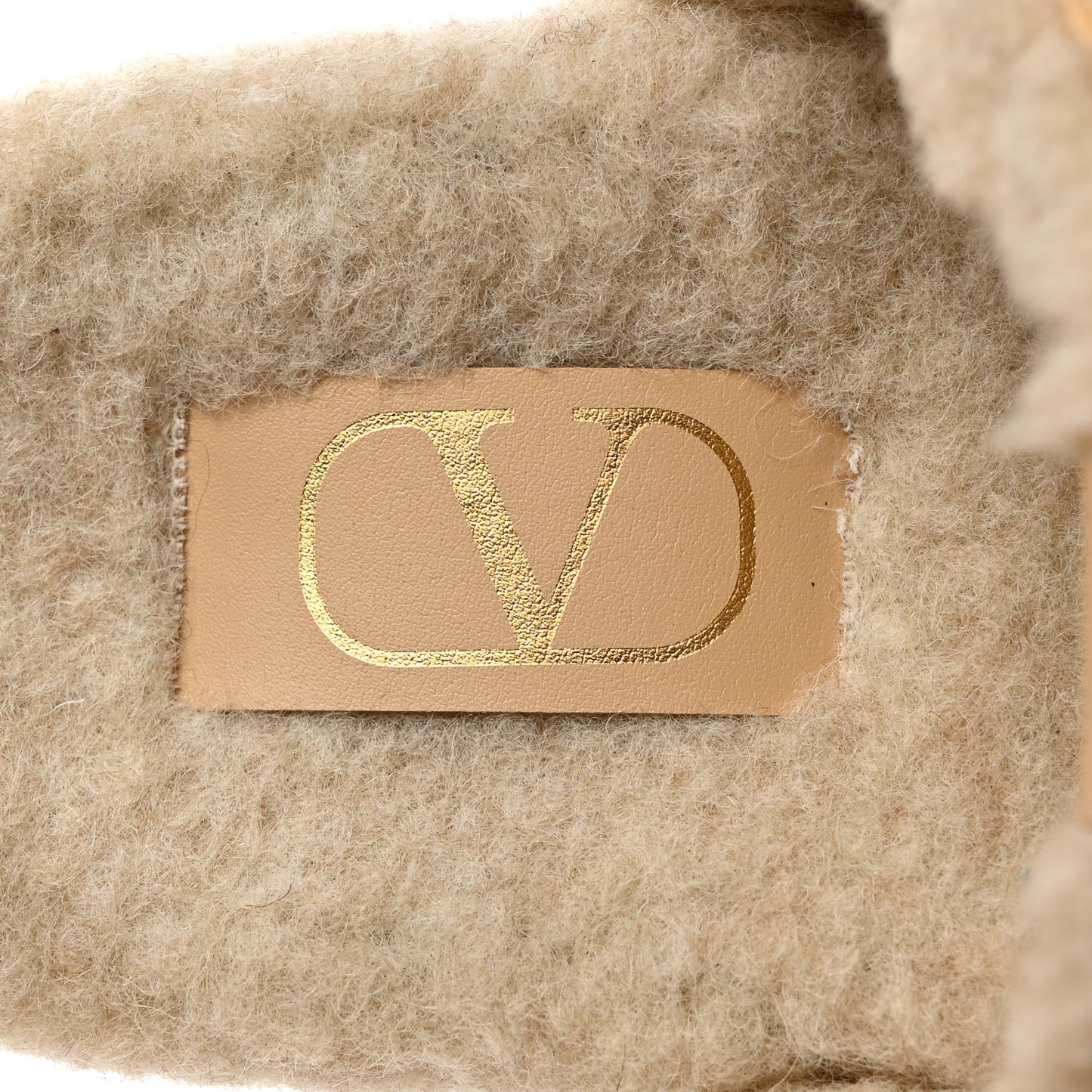 Shearling Roman Stud Slide Sandals 36 Sahara Beige