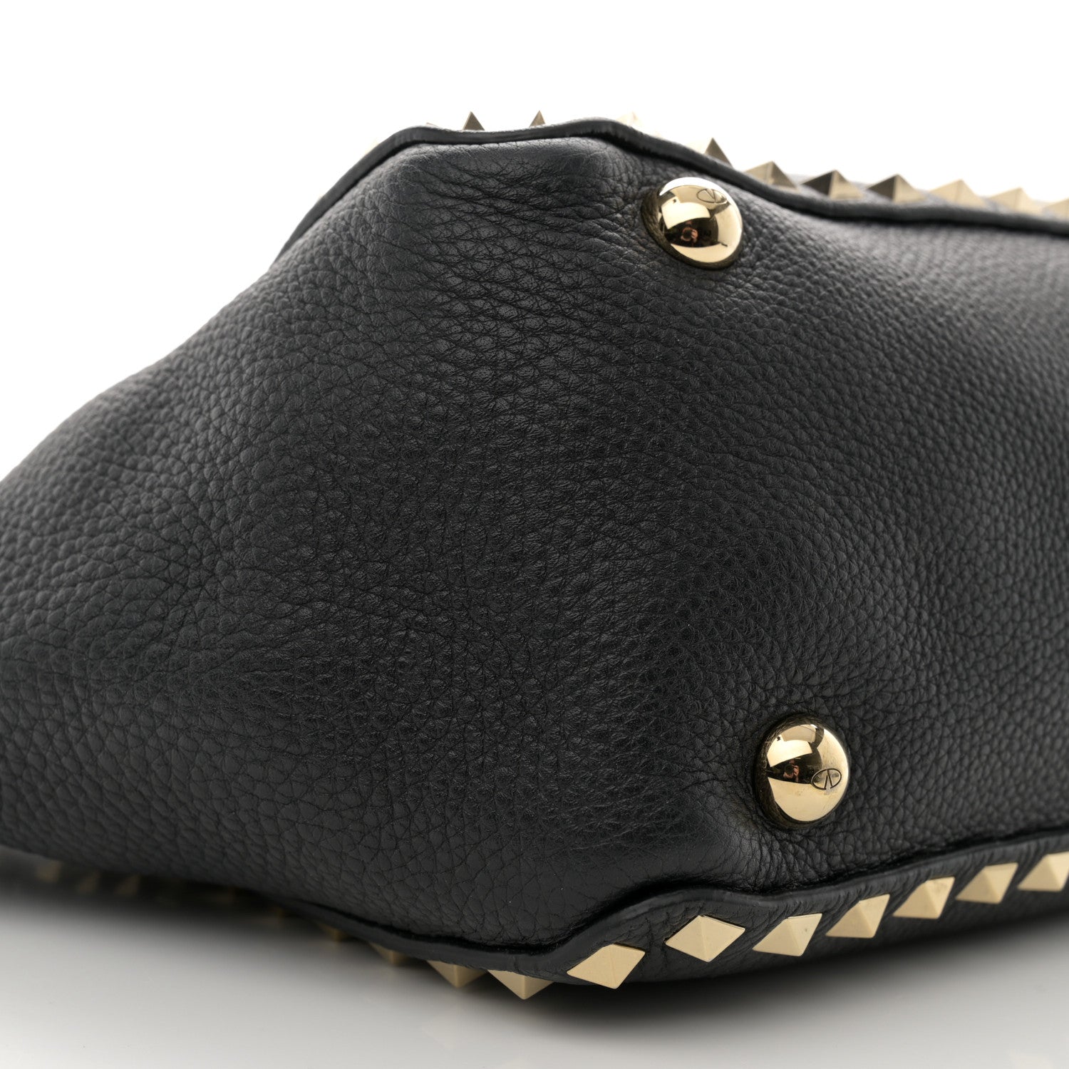 Valentino Garavani Grained Calfskin Small Rockstud Tote Black 8 of 9