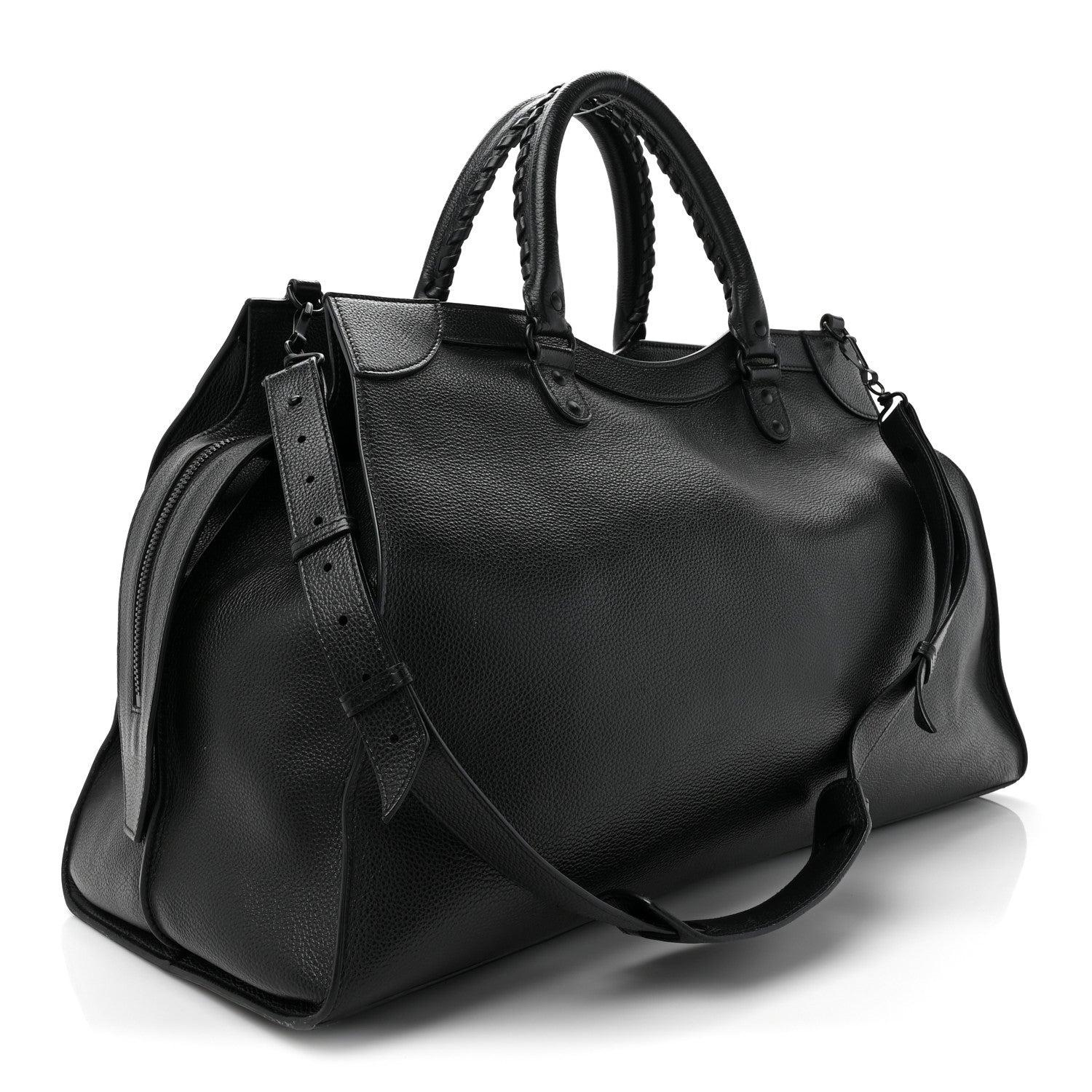 Balenciaga Grained Calfskin Neo Classic Black Hardware Large Top Handle Bag Black 3 of 21