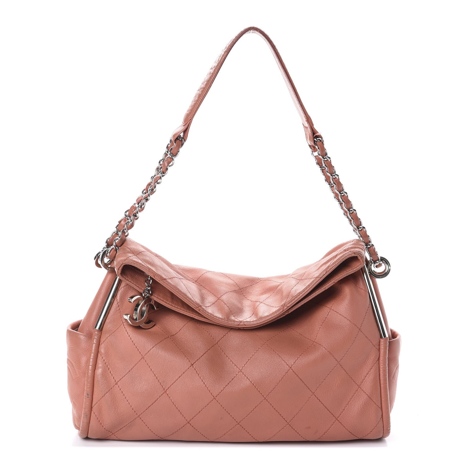 Chanel Lambskin Stitched Medium Ultimate Soft Tote Coral 1 of 15