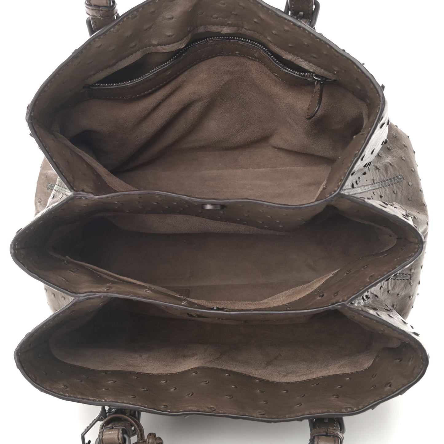 Ostrich Small Roma Tote Brown