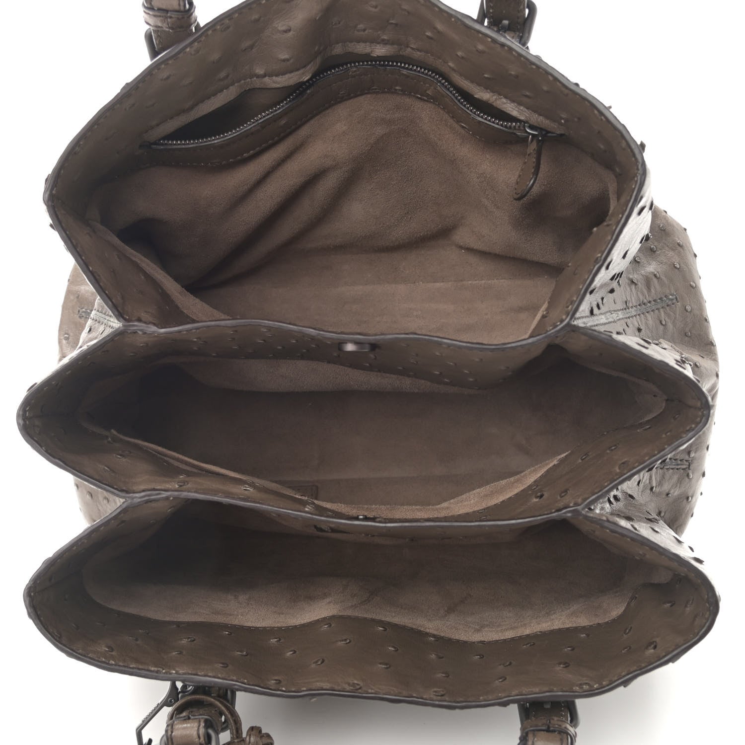 Bottega Veneta Ostrich Small Roma Tote Brown 5 of 12