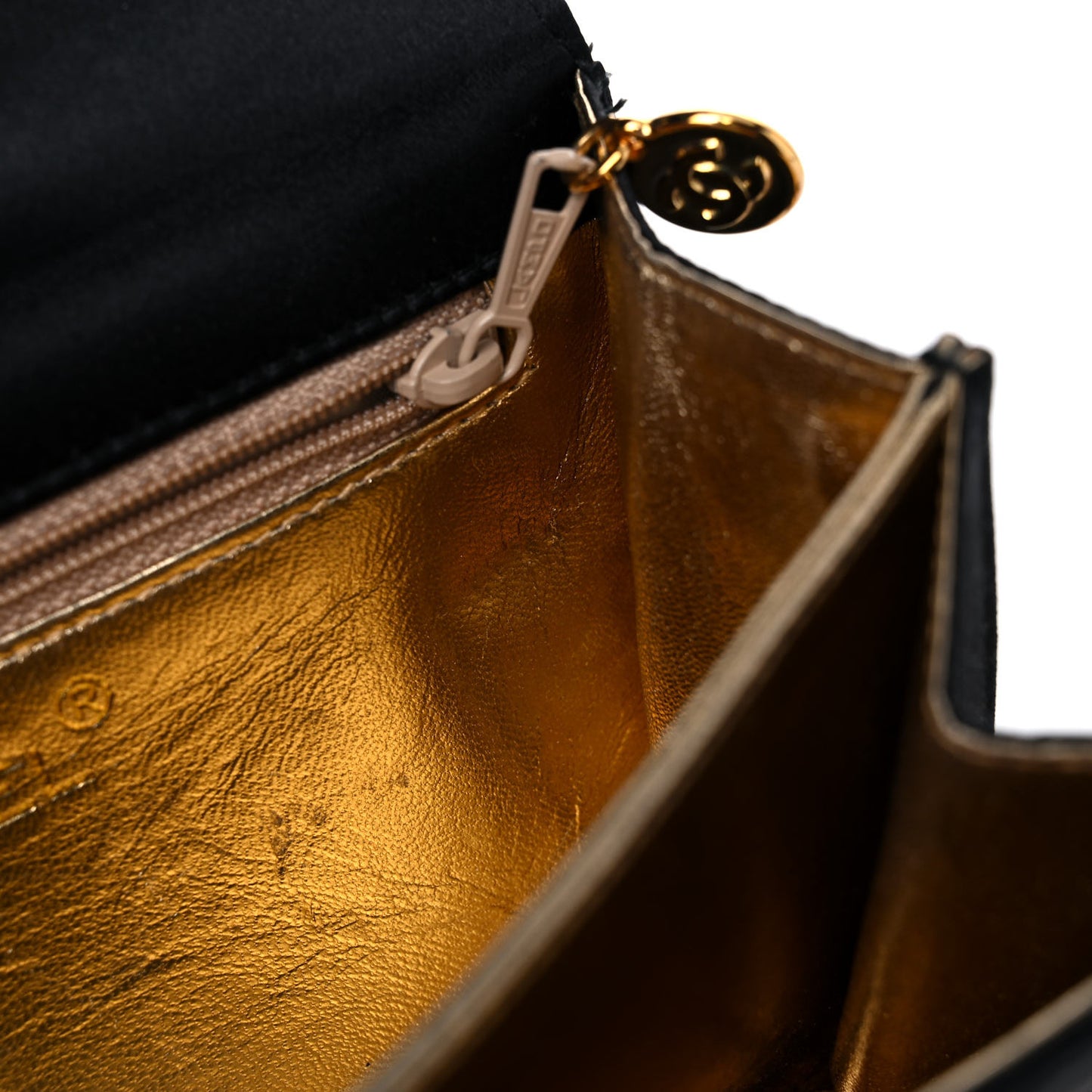 Satin Quilted Extra Mini Rectangular Flap Black
