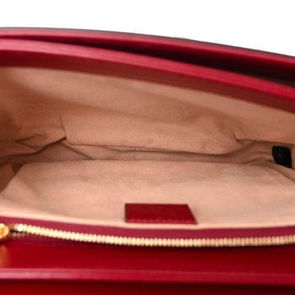 Gucci GG Supreme Monogram Azalea Calfskin Horsebit 1955 Shoulder Bag Beige Ebony New Cherry Red 5 of 11