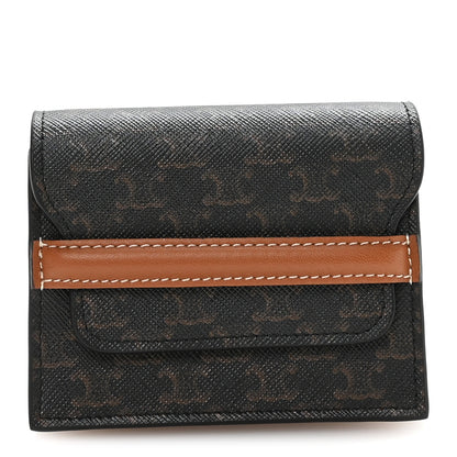 Celine Triomphe Canvas Business Card Holder Tan 1 of 9